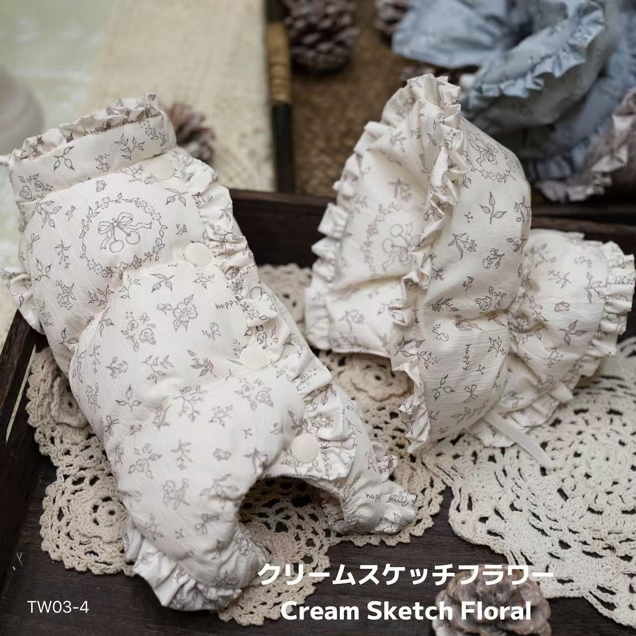 専用です！TaniWinaフリル花柄ダウンロンパース＋3wayネックウォーマー 女の子用 吊り足ダウンロンパース｜3WAYネックウォーマー付き フリル花