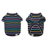 TaniWina Waffle Grid Rainbow Striped Bell Sleeve Cotton Base Shirt for Small Dog