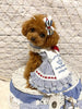 TaniWina Lovely Penguin's Sailor Dress for Small Dog- Nautical Stripe Embroidery