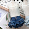 TaniWina Denim Tiered Skirt with Bow Decor for Small Dog