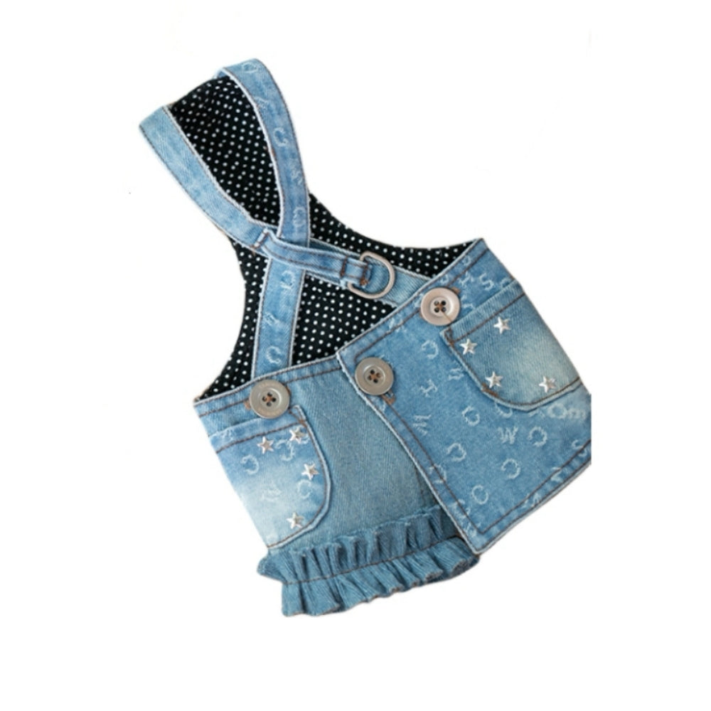 TaniWina Denim Pet Harness Dress: Elevate Your Furry Friend's Style