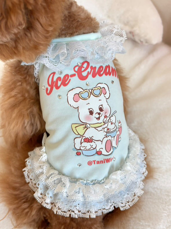 TaniWina Chill Bear Lace Frill Dress
