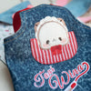 TaniWina Cartoon Denim Suspender Skirt for Small Dog Clothes