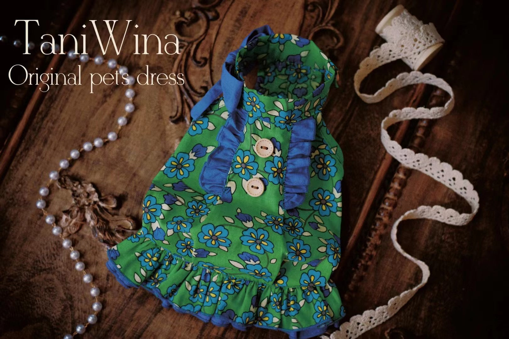 dog green dress Designer Handmade Green Christmas Tree Dog Dress | Poshdoglife.com