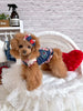 TaniWina Sweet Bear Ruffle Denim Suspender Dress– Autumn Puppy Outfit