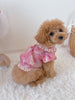 TaniWina Lace Collar Flutter Sleeve Shirt with Elegant Cat Pattern Small Dog