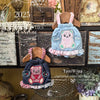 TaniWina Sweet Bear Ruffle Denim Suspender Dress– Autumn Puppy Outfit