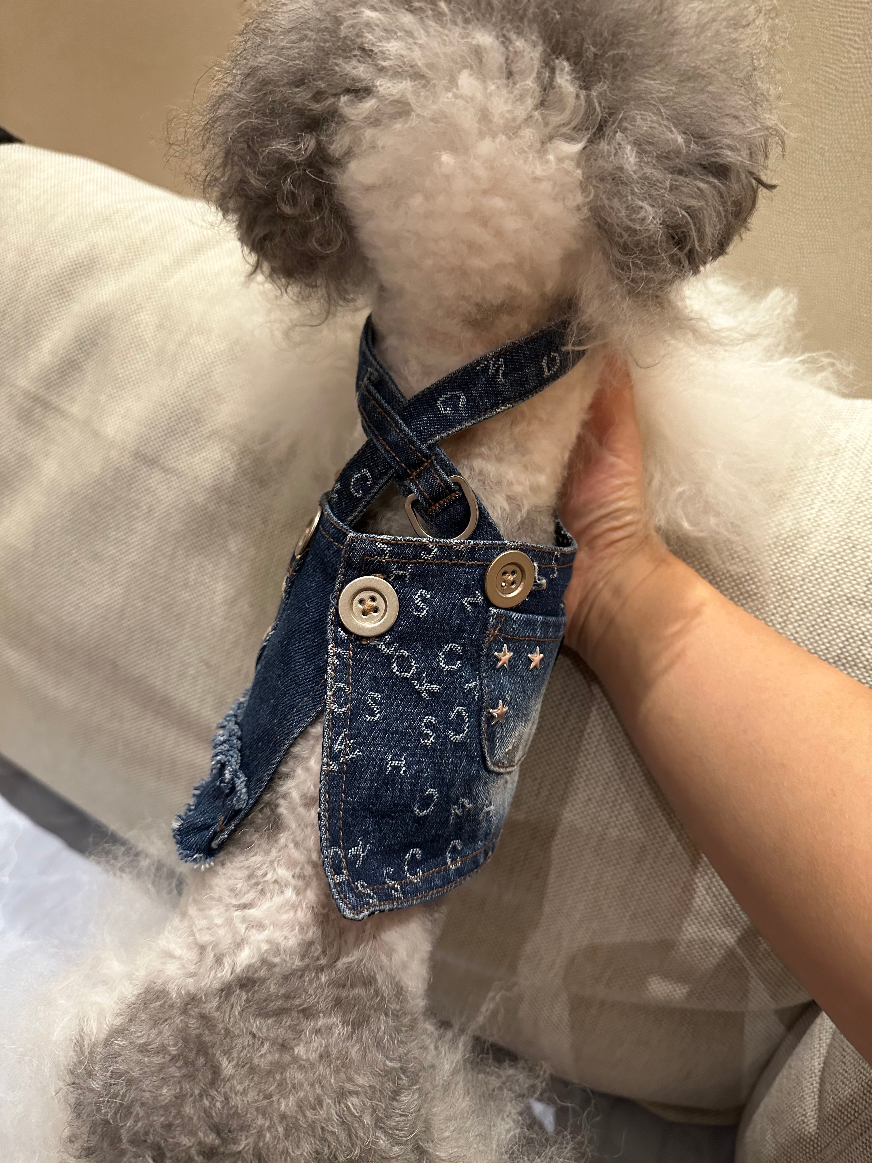 TaniWina Denim Pet Harness Dress: Elevate Your Furry Friend's Style