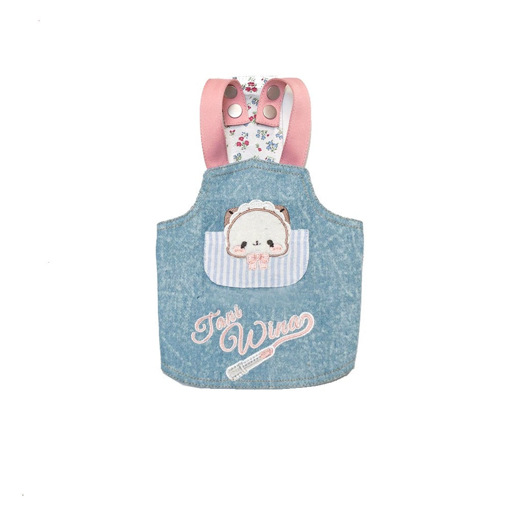 TaniWina Cartoon Denim Suspender Skirt for Small Dog Clothes