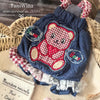 TaniWina Sweet Bear Ruffle Denim Suspender Dress– Autumn Puppy Outfit
