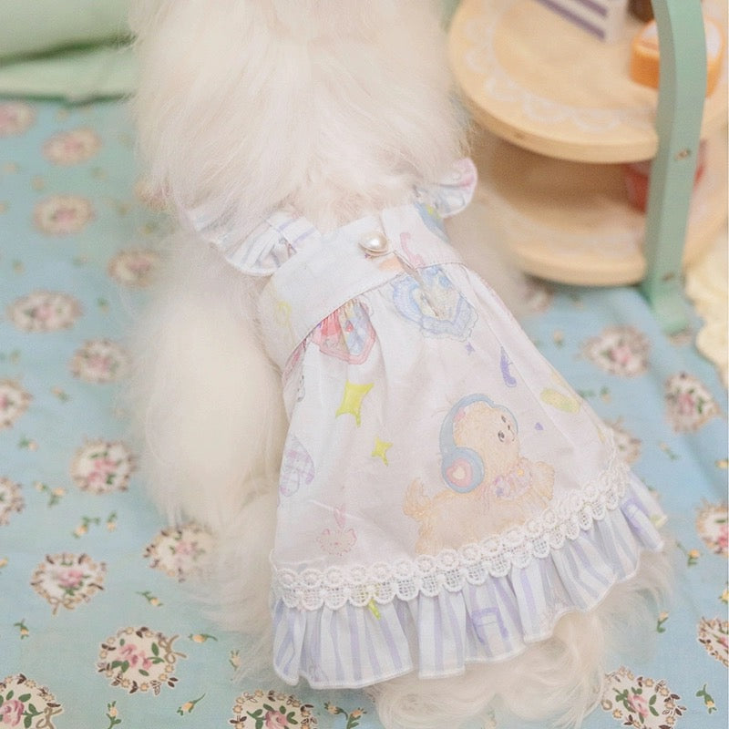 TaniWina Playful Prints Princess Tank Dress for Small Dog