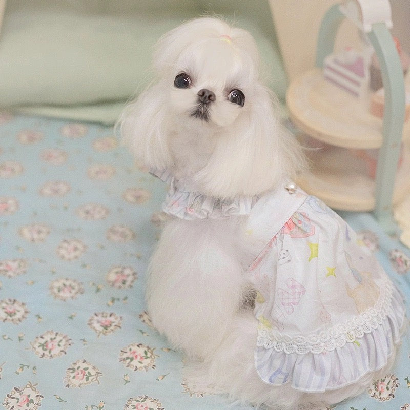 TaniWina Playful Prints Princess Tank Dress for Small Dog