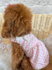 TaniWina Pink Lace Collar Plaid Dress with Rhinestone Embellishments for Small Dog