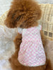 TaniWina Pink Lace Collar Plaid Dress with Rhinestone Embellishments for Small Dog