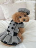 TaniWina Elegant Houndstooth Couple Set – British-Inspired Halloween & Winter Fashion for Small Dogs