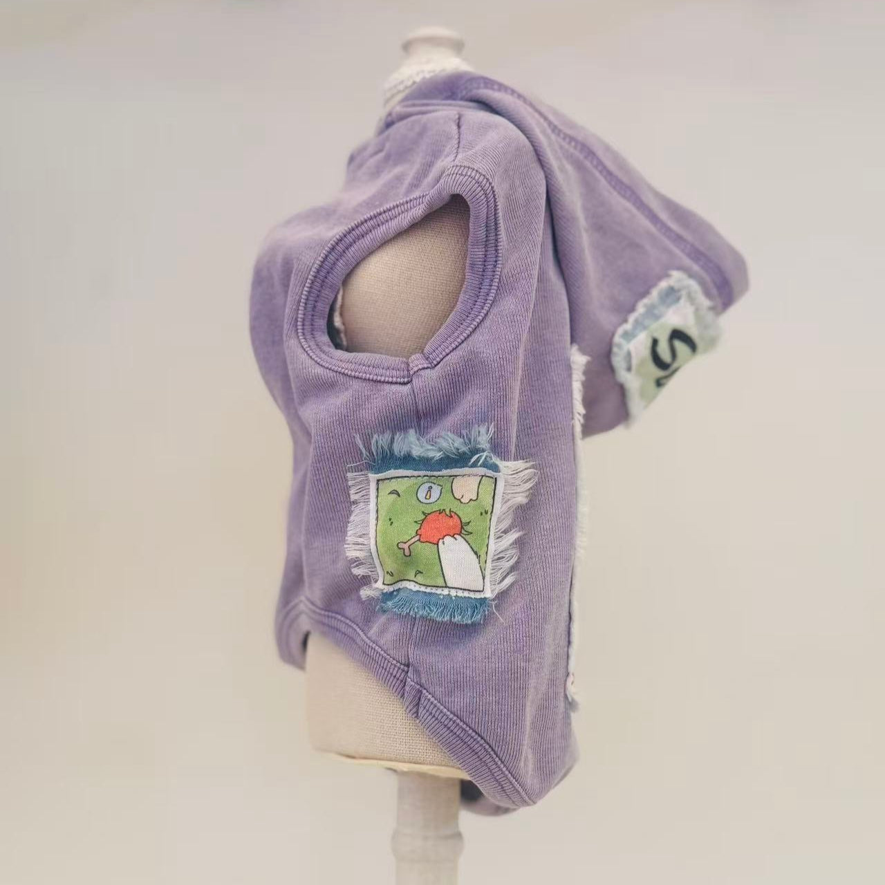 TaniWina Purple Puppy Hoodie Vest – Cartoon Dog Illustration Story Series S01E01