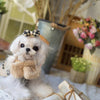 TaniWina Pet Clothing Pastoral Style Cotton-Coat Set With Hair Clip And Scarf