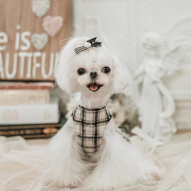 TaniWina Pet Costume Cotton Plaid Skirt