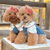 TaniWina Pet Clothing Denim Embroidery Jumper Dress - Cute and Stylish Dress for Small Dogs