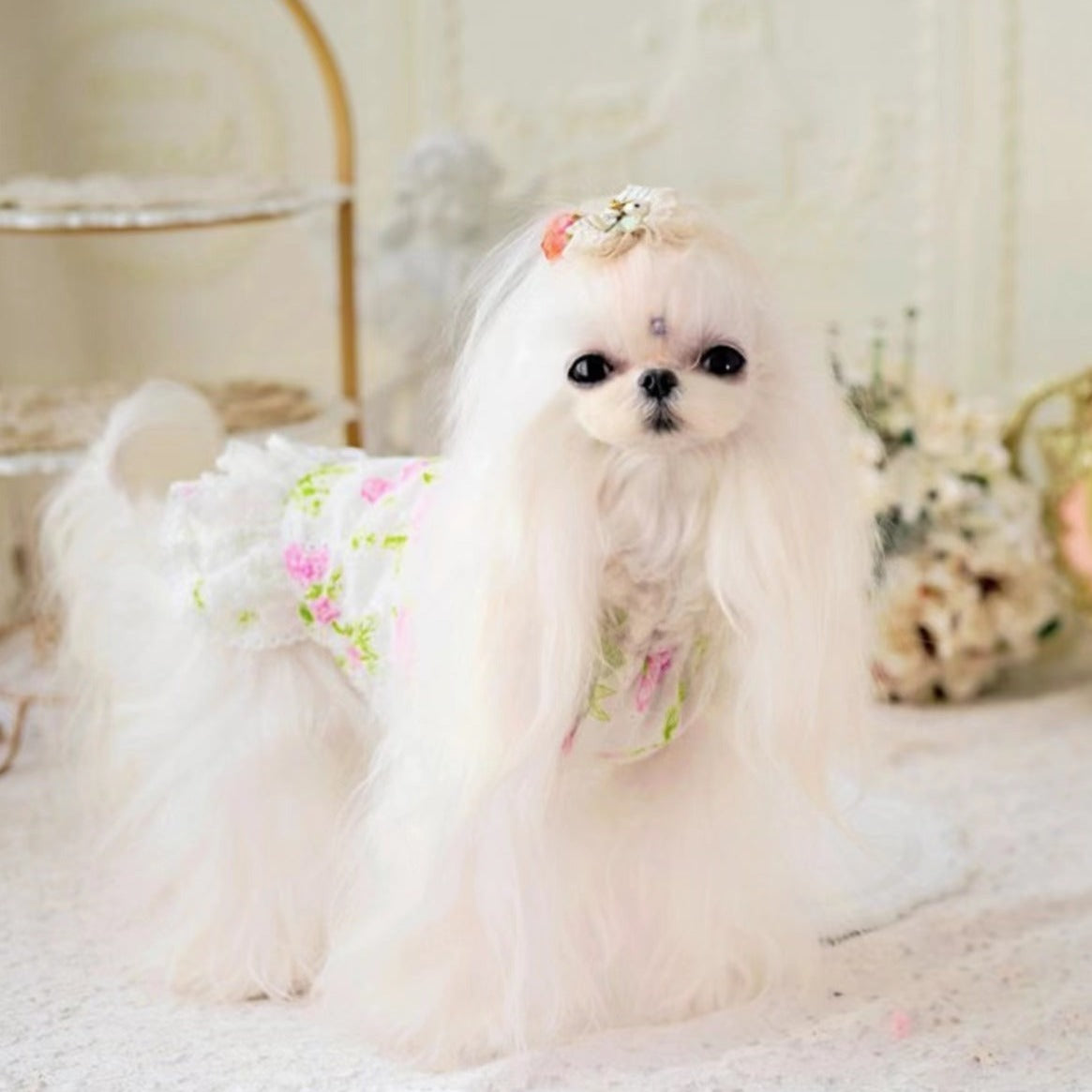 TaniWina Pet Costume Hollow Cotton Suspender Princess Dress