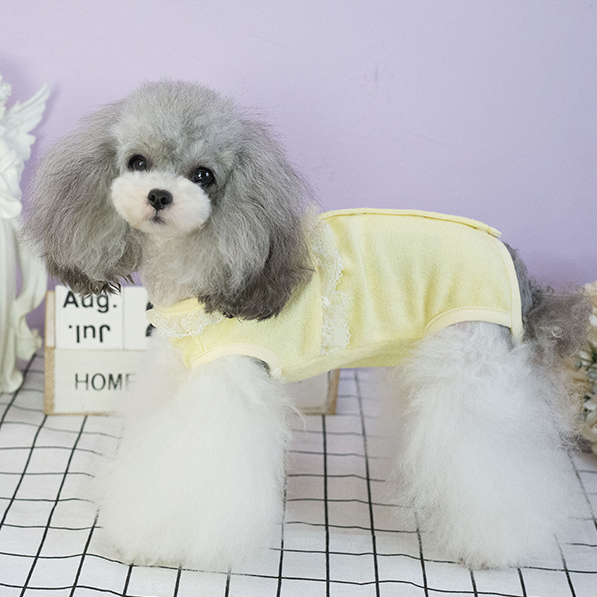 TaniWina Pet Clothes Autumn Winter New Products Pure Cotton Terry Cloth Cover Belly