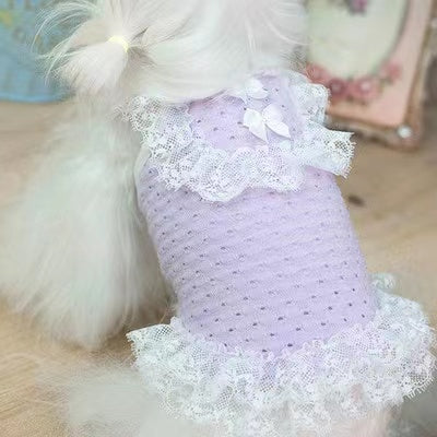 TaniWina  Macarons Color lace pet clothes Maltese Yorkshire Bear Poodle Shihzu