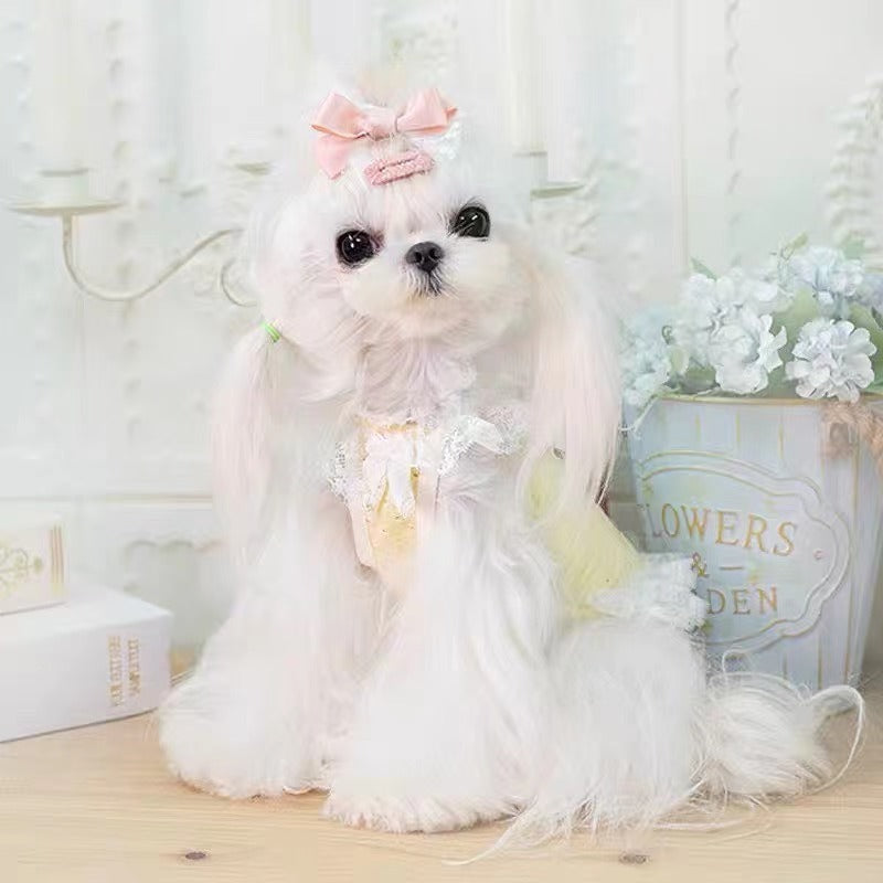 TaniWina  Macarons Color lace pet clothes Maltese Yorkshire Bear Poodle Shihzu