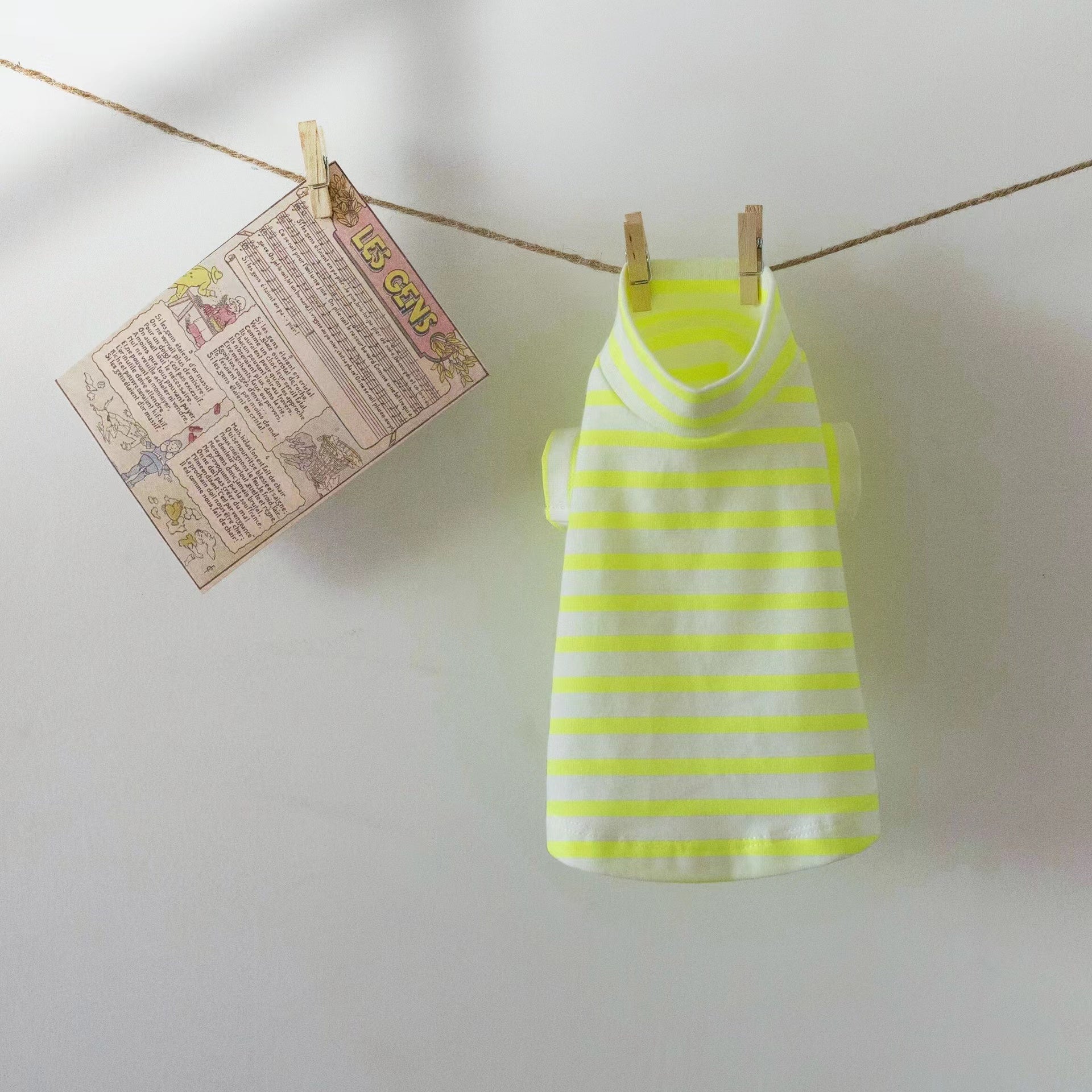 TaniWina Pet Clothing Fashionable Fluorescent Striped T-Shirt