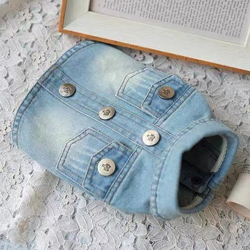 TaniWina Pet Clothing Denim Jacket Pet clothes for small dog