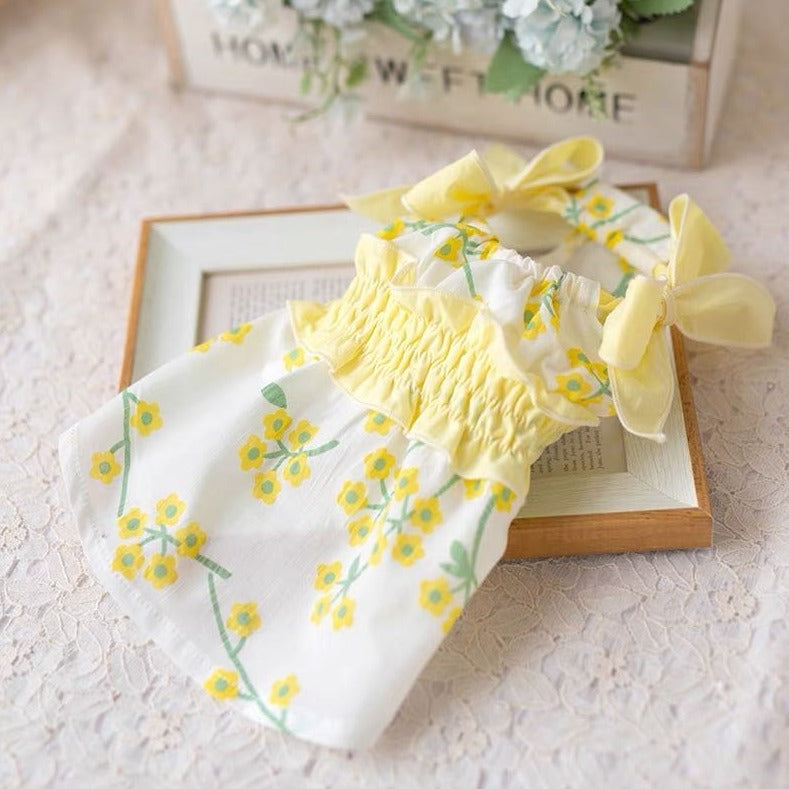 TaniWina Cute Floral Suspender Skirt Dog Clothes