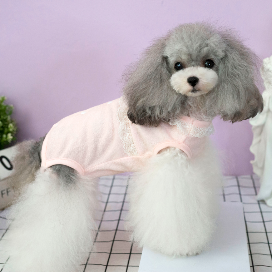 TaniWina Pet Clothes Autumn Winter New Products Pure Cotton Terry Cloth Cover Belly